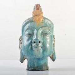 中国　三彩　仏頭　置物　C　6268 中国 三彩 仏頭 置物 C 6268 - メルカリ