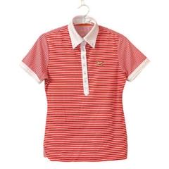 PUMA レディース ポロシャツ 赤　白 ストライプ　ボーダー　半袖　スポーツ