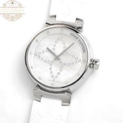 ヴィトン VUITTON タンブール 【Q13M0】 ダイヤ 時計 極美品