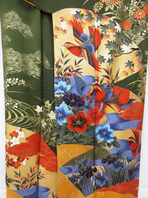 美品！鴛鴦＆花扇＊金彩＊豪華＊花嫁衣裳＊お引きずり＊引振袖