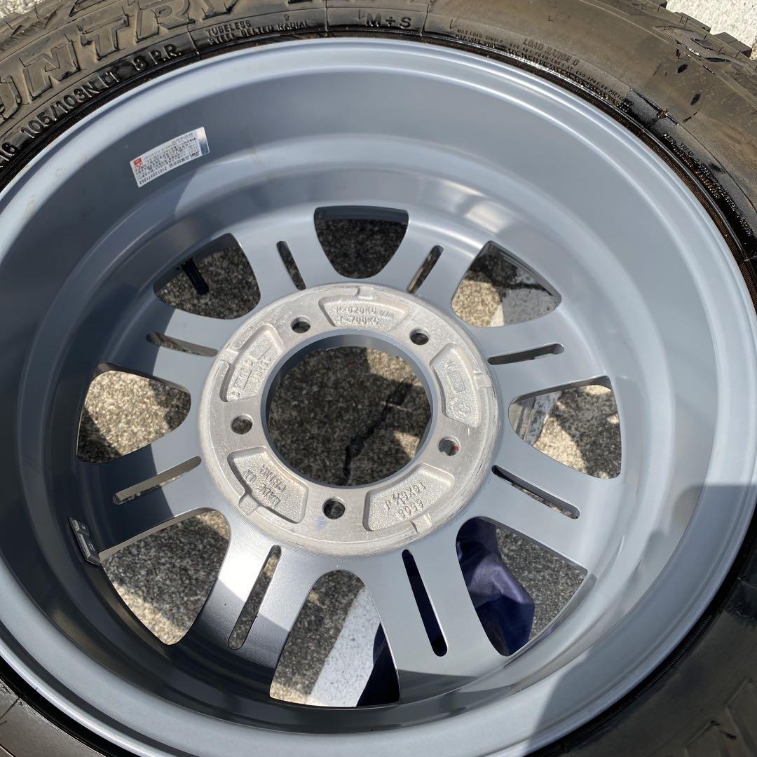 ◇中古溝有りホワイトレター185/85R16+新品ホイールセット　ジムニー