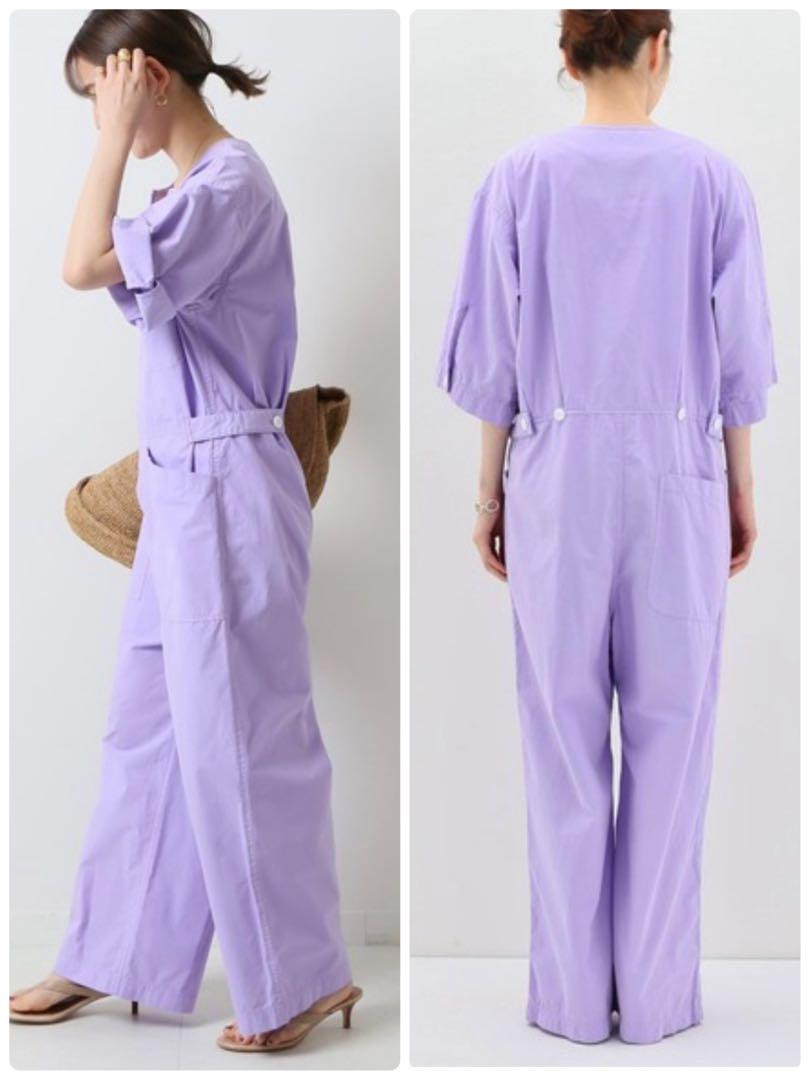 Spick&Span ノーカラー ハーフスリーブ ジャンプスーツ つなぎ