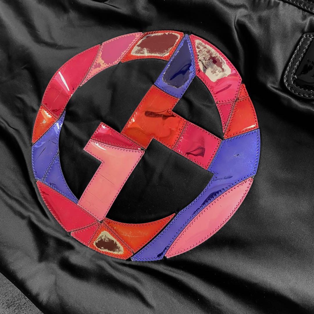 GIORGIO ARMANI Nylon tote bag エナメル ロゴ