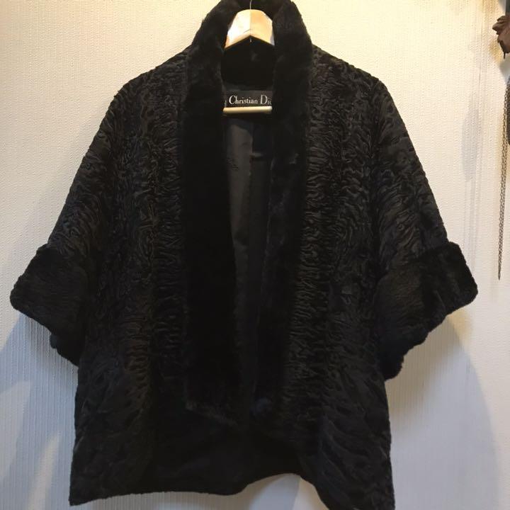 3450円 【数量限定】 Christian Dior クリスチャン ディオール ポンチョ ケープ 毛皮