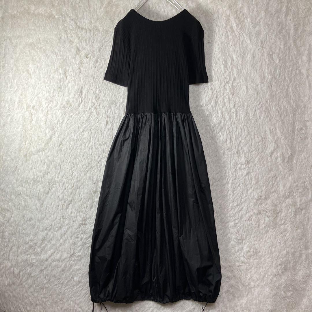 極美品 アダムエロペ リブコンビバルーンワンピース フリーサイズ