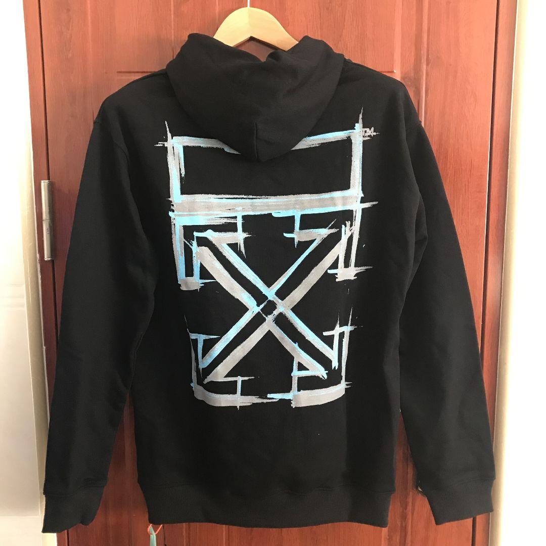 新品 Off-Whiteパーカー-黒 XL