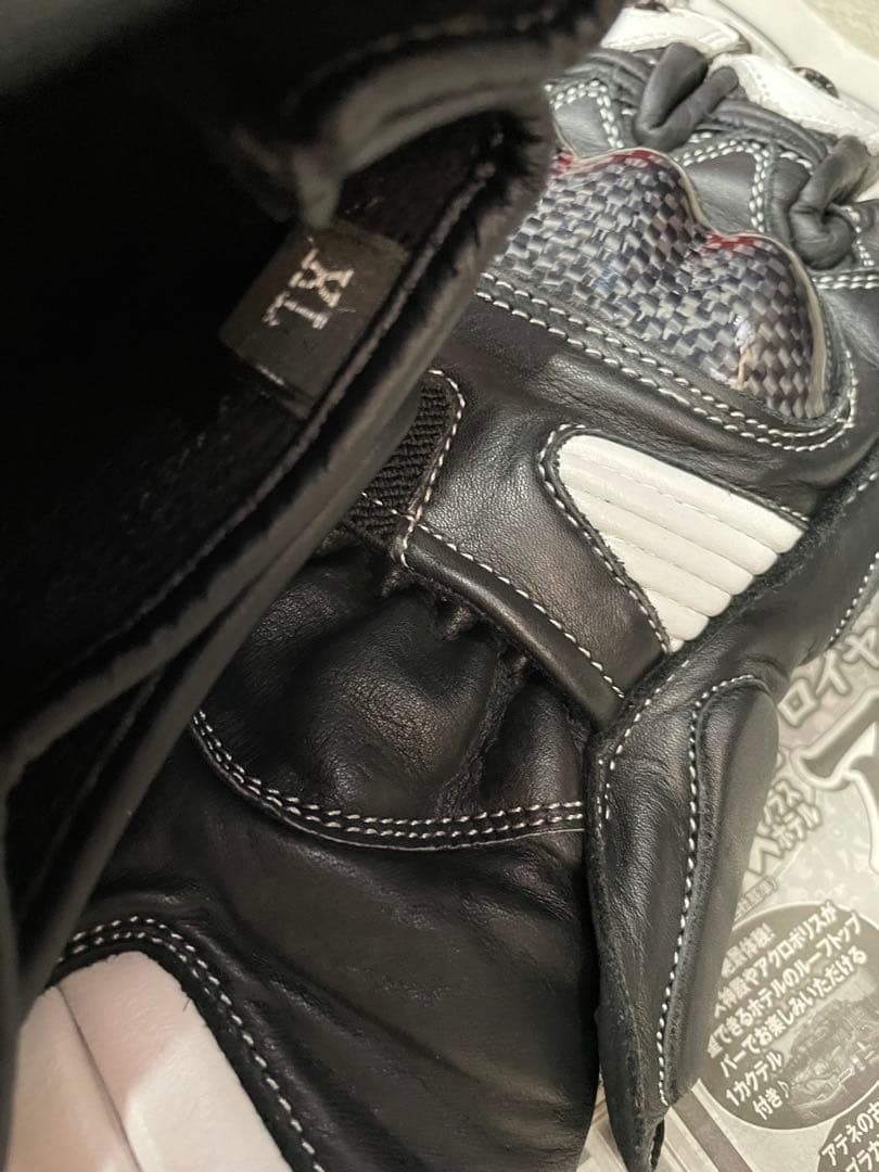 ベリック レザーグローブ BERIK 黒/白 バイクグローブ サイズXL ベリック レザーグローブ BERIK 黒/白 バイクグローブ サイズXL