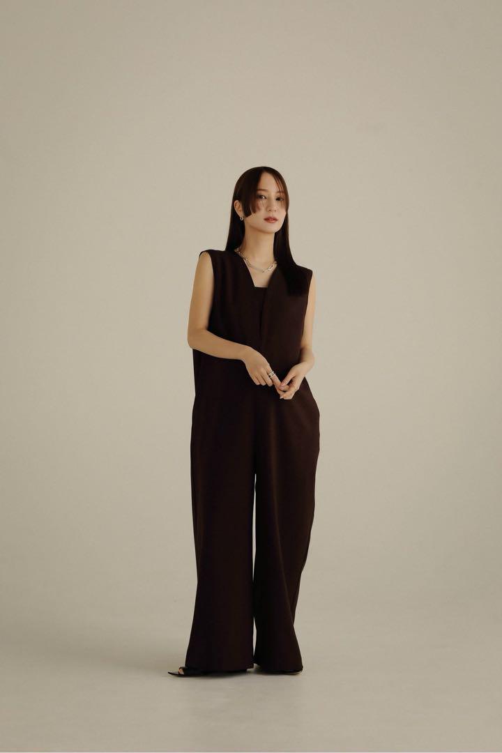 louren　美品　コクーンシルエットVネックワイドコンビネゾン　完売カラー