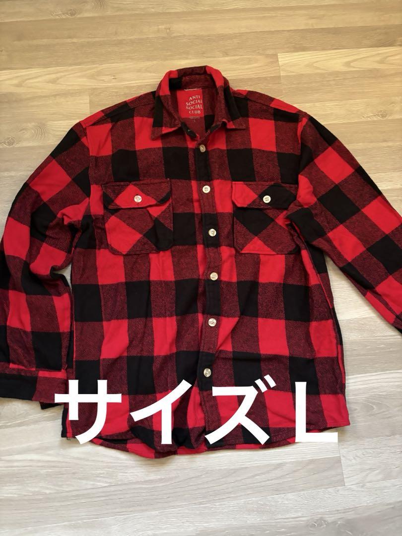 ANTI SOCIAL SOCIAL CLUB ネルシャツ L 赤黒チェック