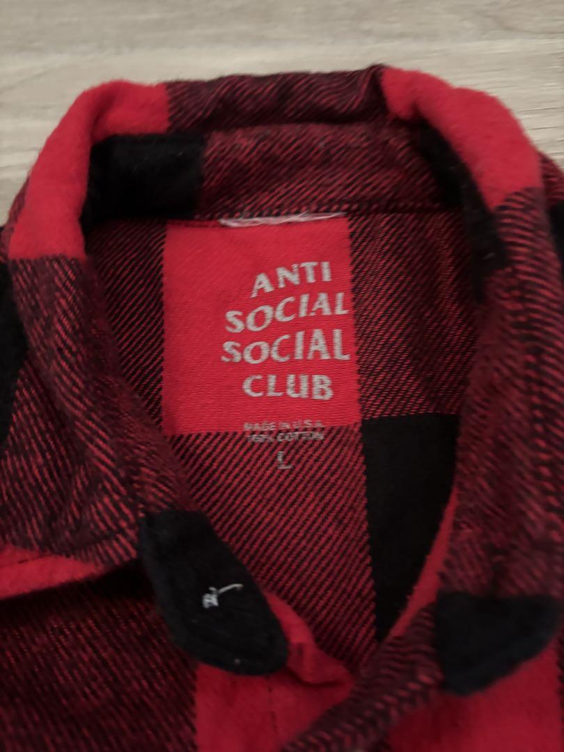 ANTI SOCIAL SOCIAL CLUB ネルシャツ L 赤黒チェック