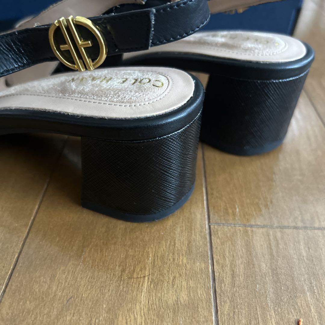 COLE HAAN コールハーン 黒 スリングバックヒール 約4.5cmヒール