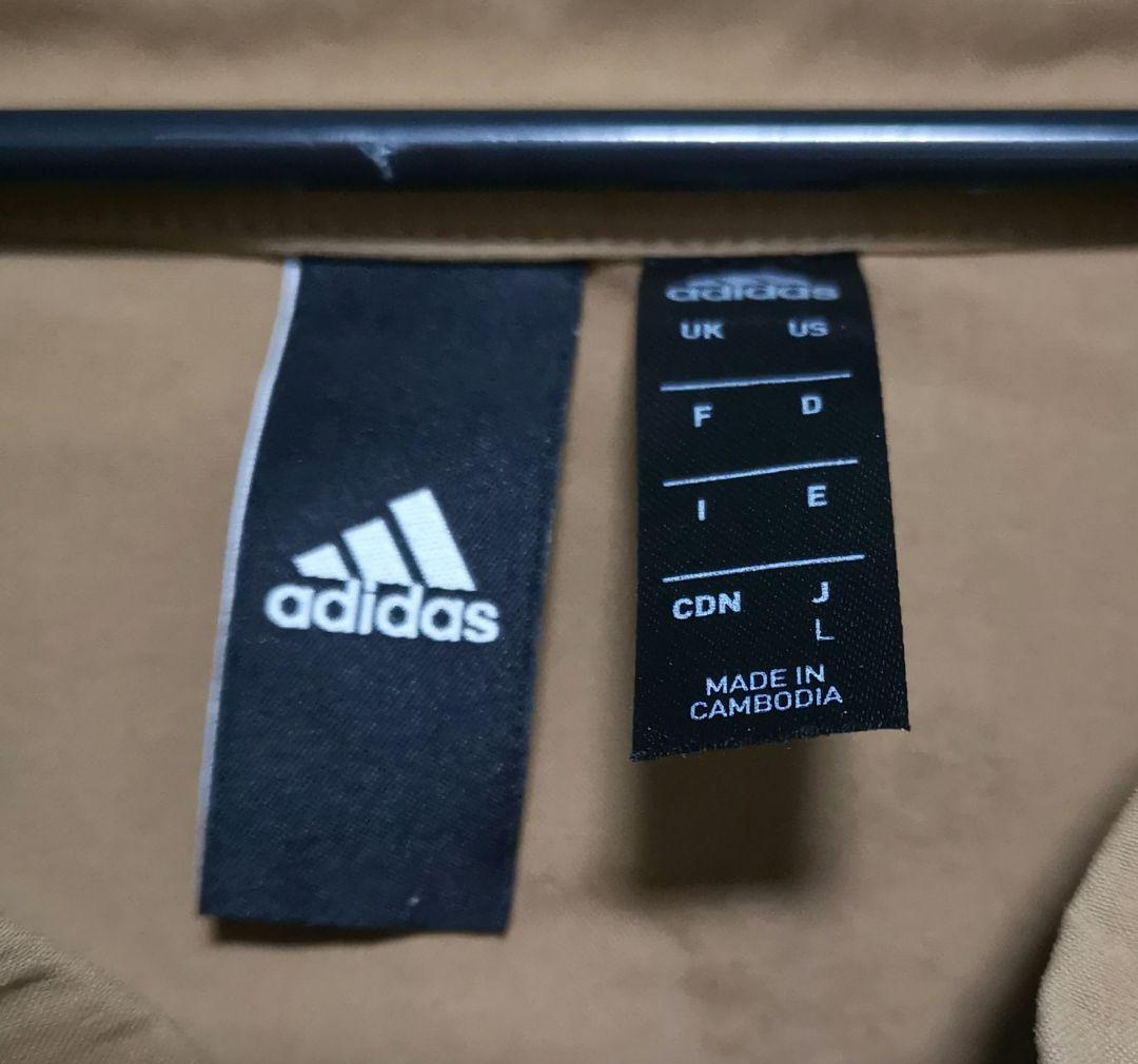 adidas キャメル ジップアップ バッグロゴ ジャケット Lサイズ廃盤