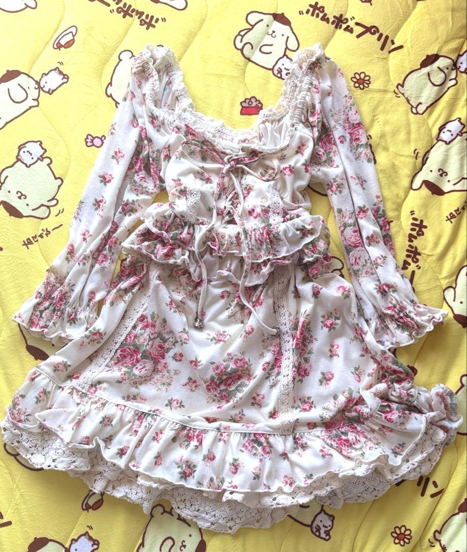 ♡LIZLISA 平成 y2k 花柄フリルワンピース♡ リズリサ お花柄フリルワンピース - メルカリ