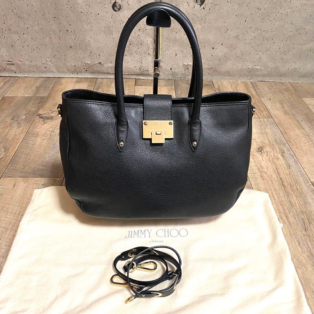 本物☆ジミーチュウ 2way レザー ハンドバッグ ショルダーバッグ ライリー 本物☆ジミーチュウ 2way レザー ハンドバッグ ショルダーバッグ ライリー
