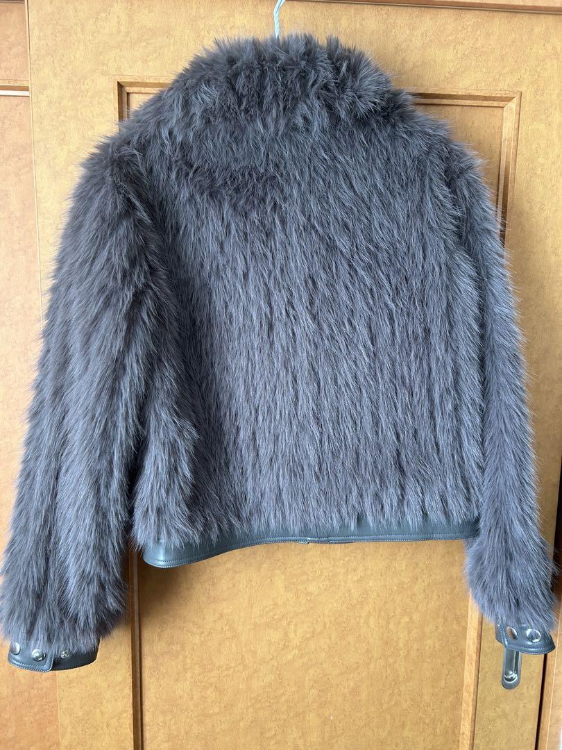 【限定セール！】 SHAGGIE グレー ファーコート フリーサイズ ジャケット・アウター