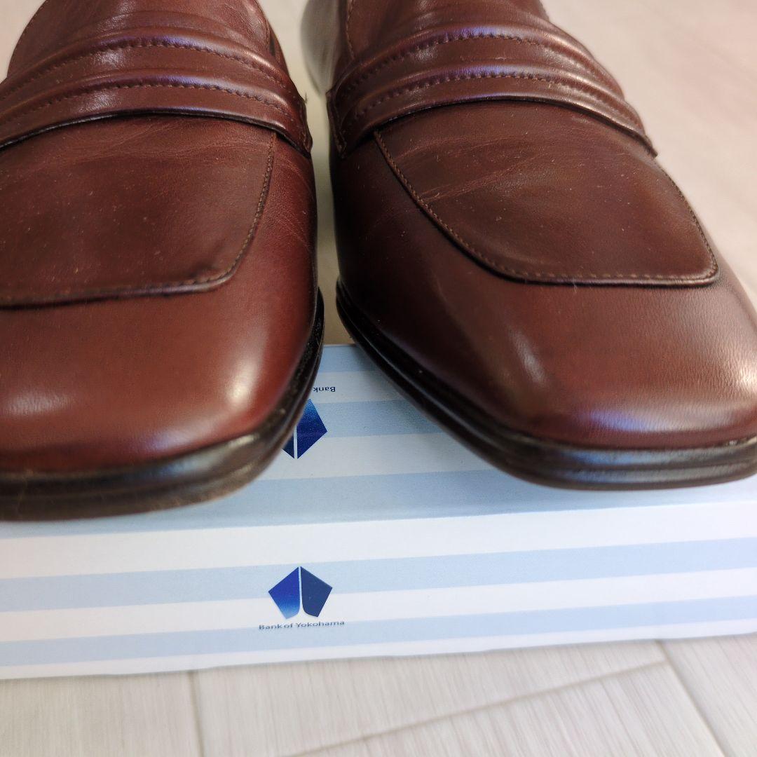 ダークブラウン レザー ローファー 約3cmヒール ダークブラウン レザー ローファー 約3cmヒール