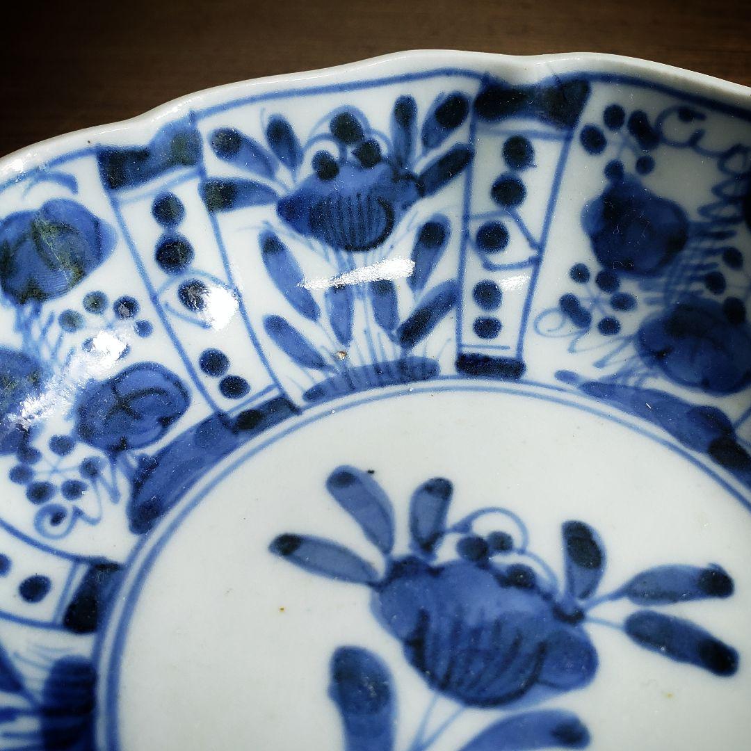 古伊万里染付花唐草文輪花なます皿 C | KATAKAGO_TOKYO
