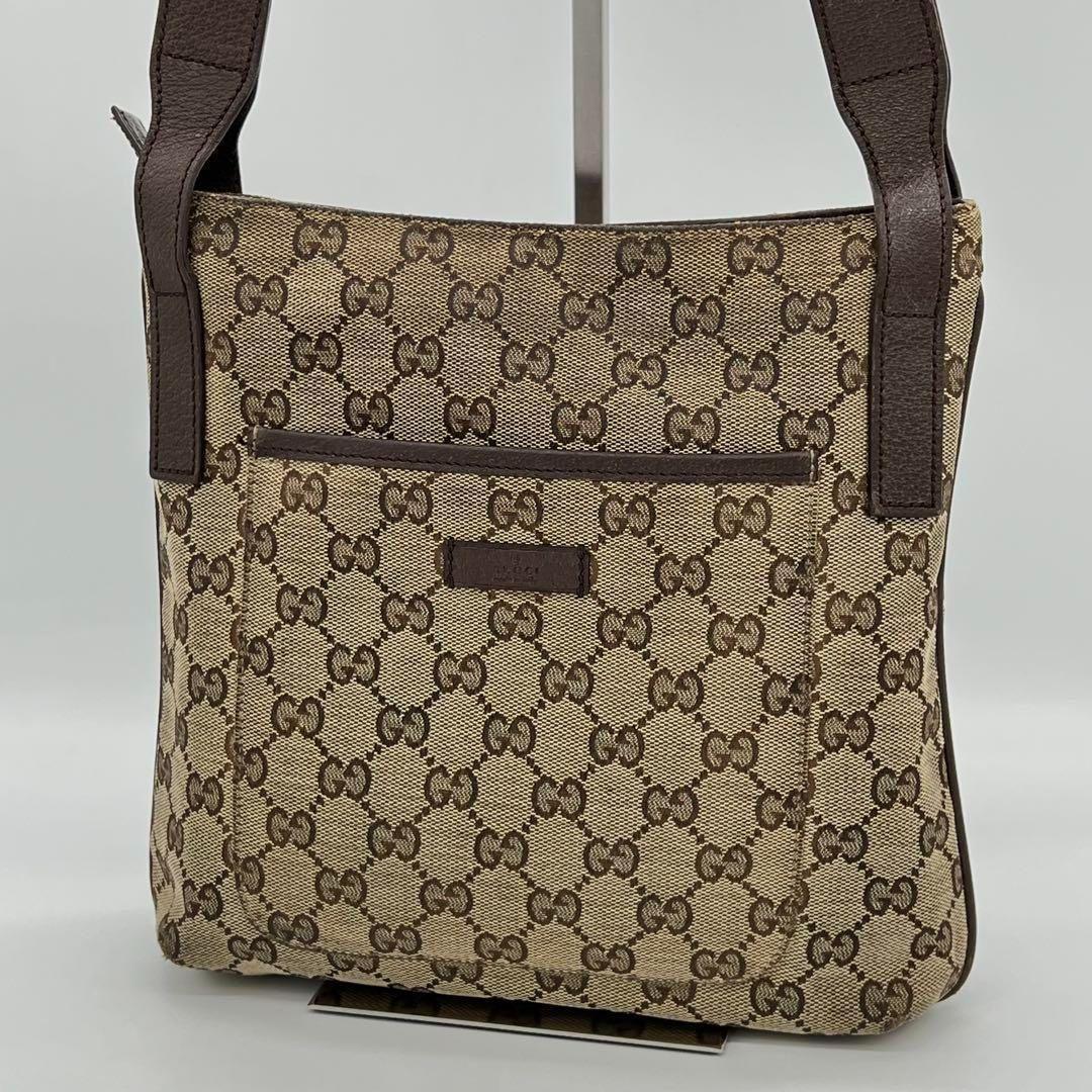 【良品】GUCCI ポシェット サコッシュ ショルダーバッグ GGキャンバス