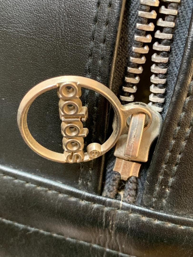 [70s-80s adidas] レザーボストンバッグ ブラック 日本製