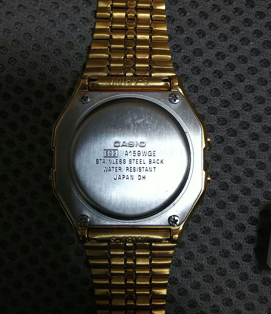 チープカシオ ダイヤモンド A159WGE ゴールド 美品