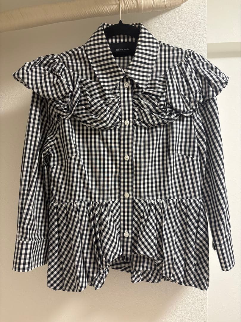 Simone Rocha ギンガムチェック フリルシャツ