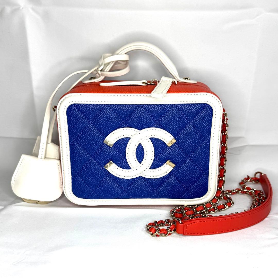 CHANEL シャネル キャビアスキン バニティバッグ フィリグリー マトラッセ