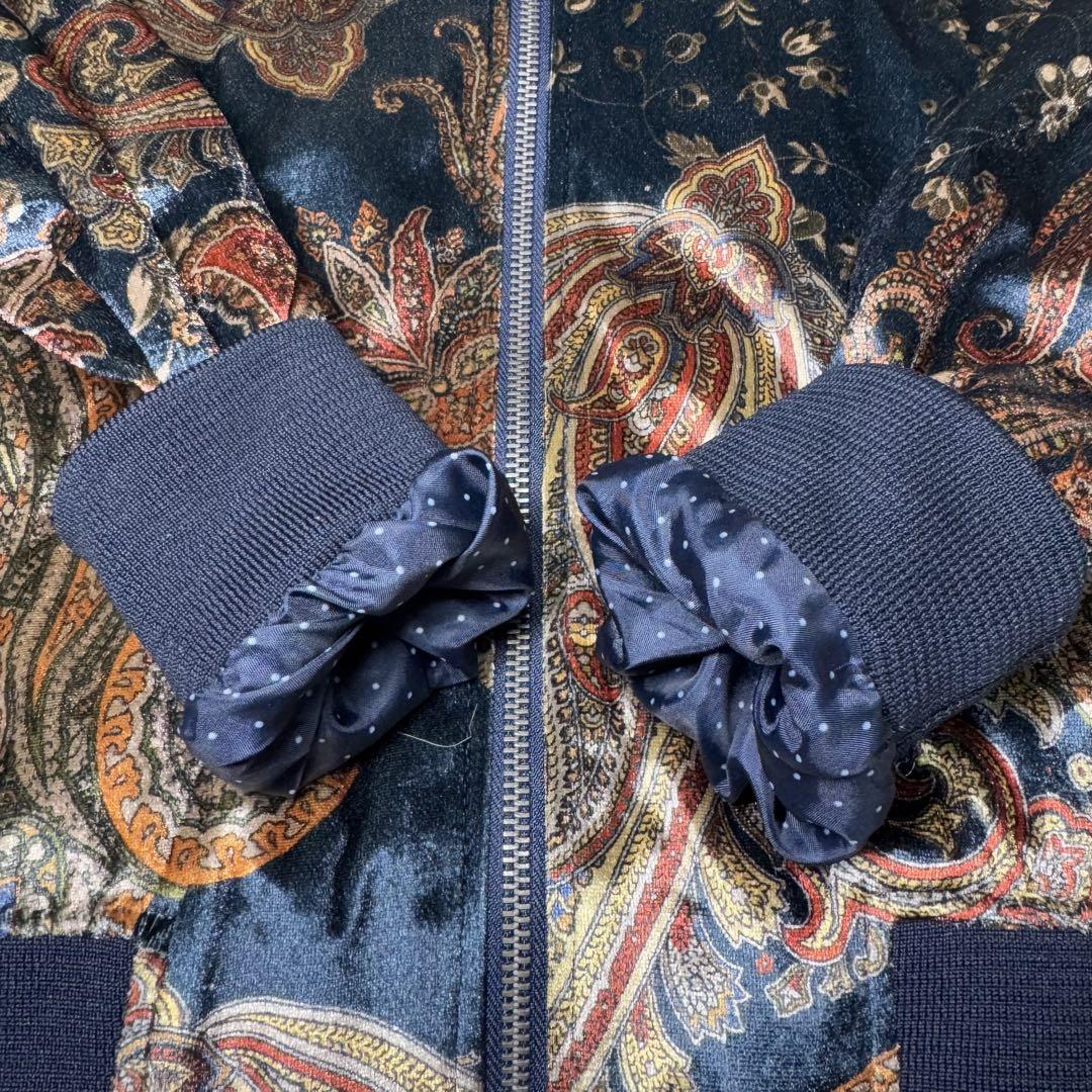 ☆【極美品】ZARA ザラ ペイズリー柄 ベロア ブルゾンLサイズ☆