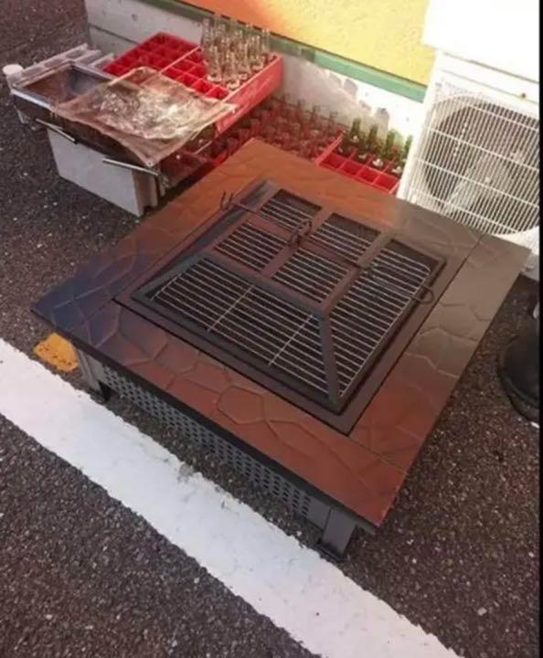 バーベキューコンロ 焚き火台 家族用 大型 キャンプ 焚火台 黒の板r977