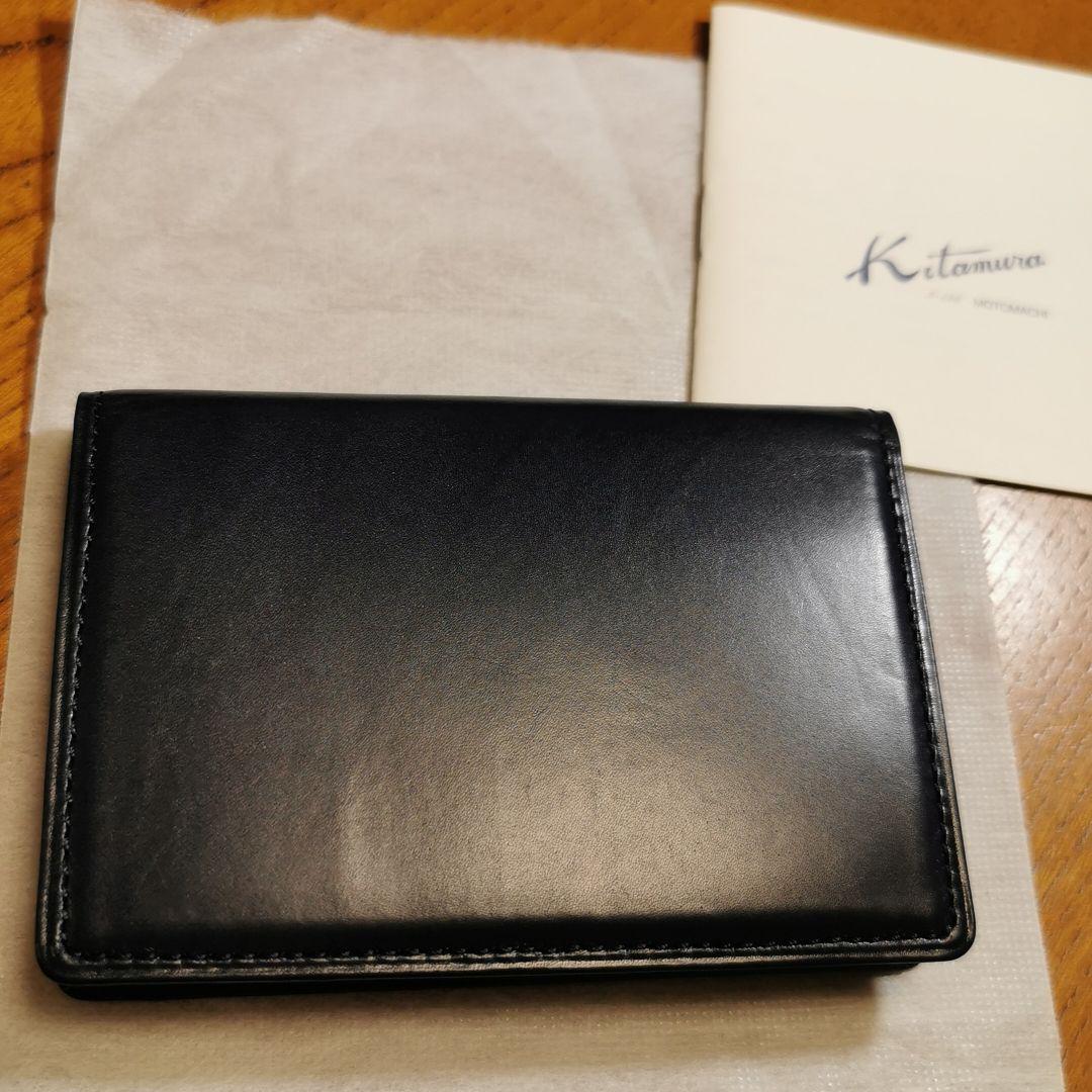 Kitamura キタムラ 名刺入れ レザー カードケース ネイビー系