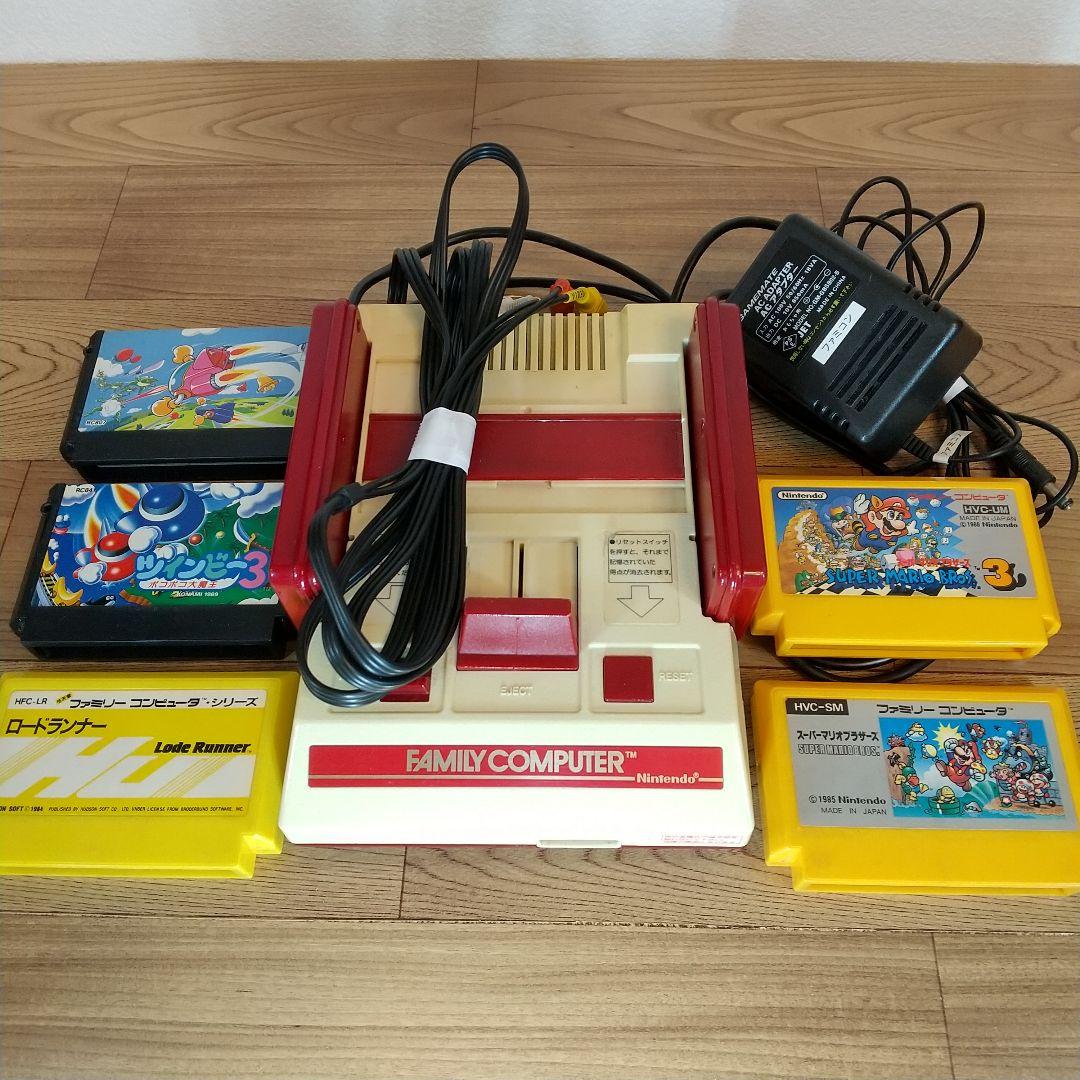【動作品】 AV化ファミコン本体＋カセット5本セット 6,980円
