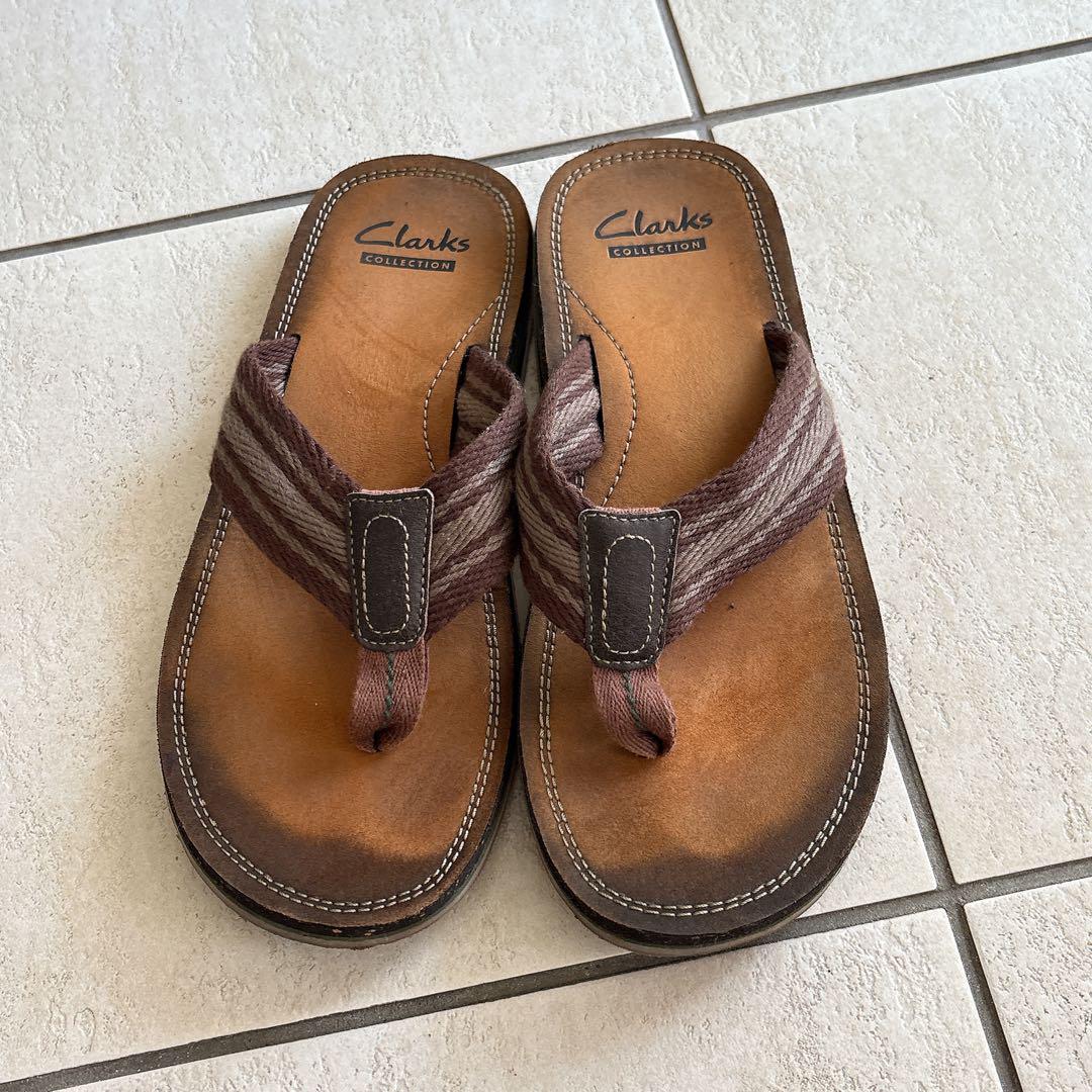 CLARKS クラークス　リゾート風 ブラウン　メンズトングサンダル 26cm
