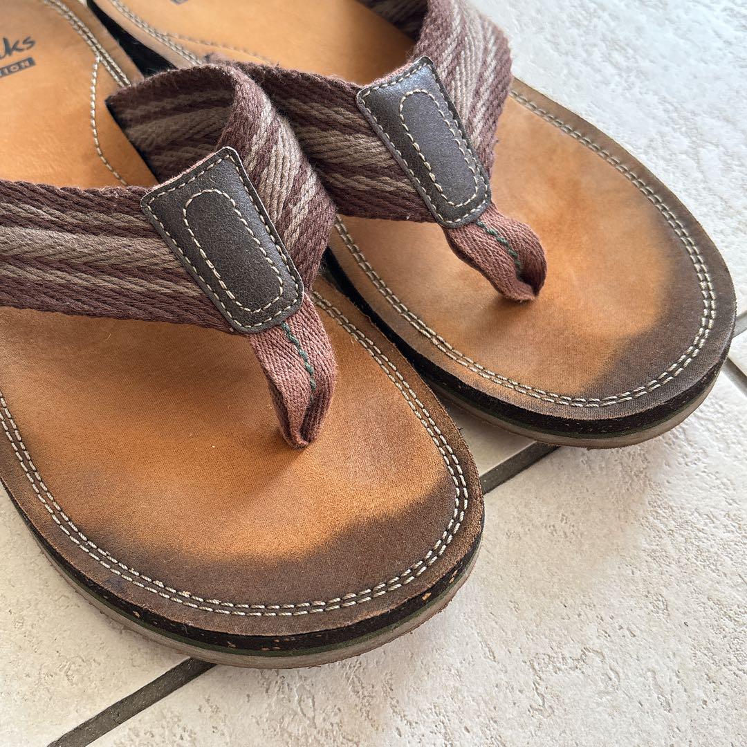 CLARKS クラークス　リゾート風 ブラウン　メンズトングサンダル 26cm