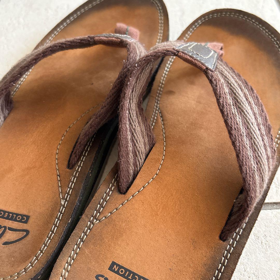 CLARKS クラークス　リゾート風 ブラウン　メンズトングサンダル 26cm