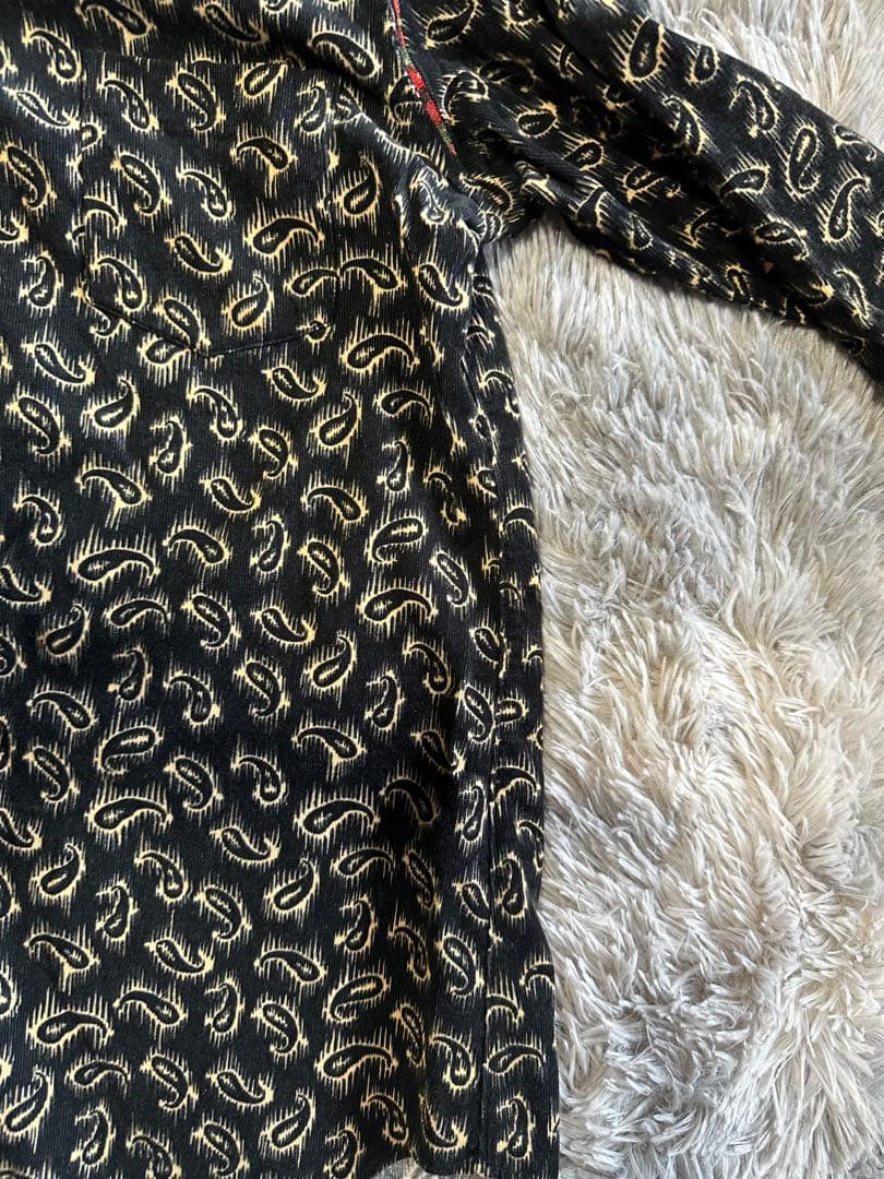 00s 希少 コムデギャルソンシャツ ペイズリー柄 L 総柄 黒 00s 希少 コムデギャルソンシャツ ペイズリー柄 L 総柄 黒