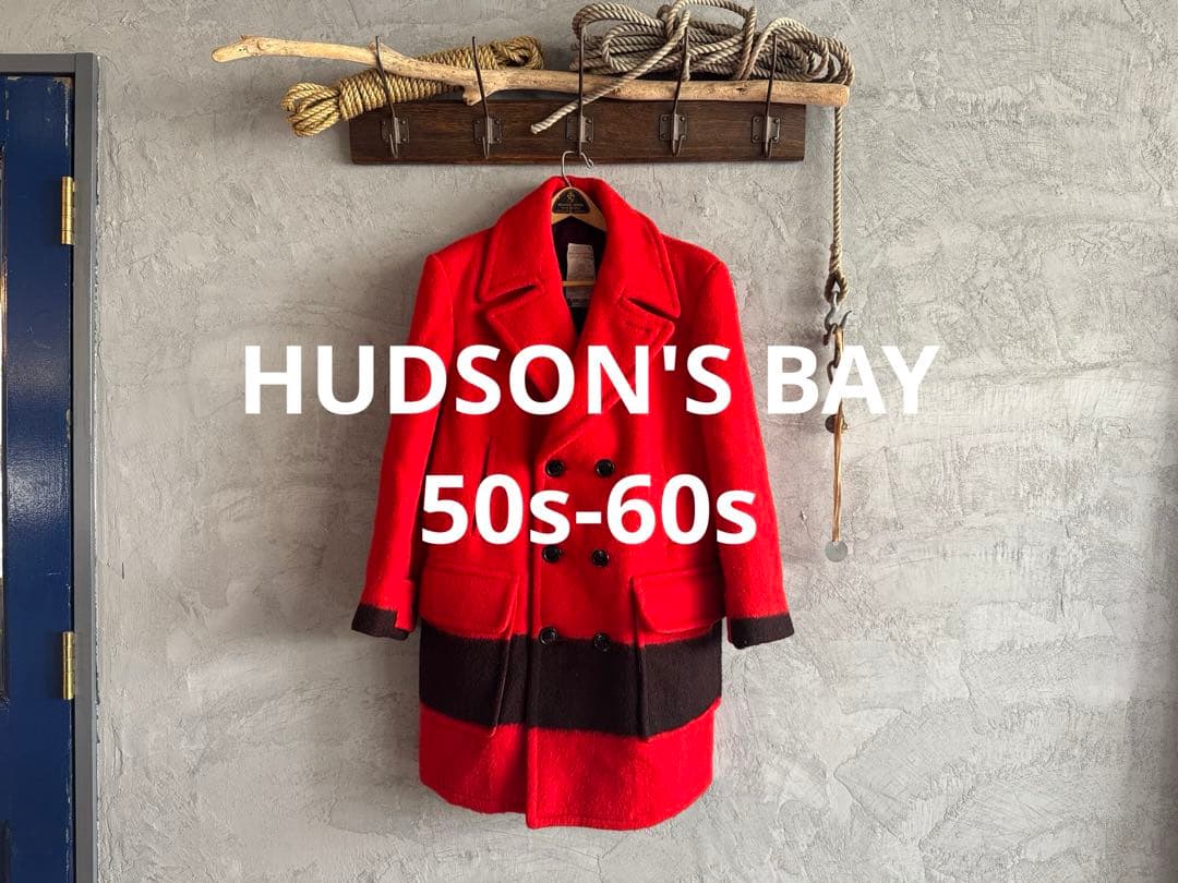 HUDSON S BAY 50s-60s ウールブランケット コート SIZE VINTAGE