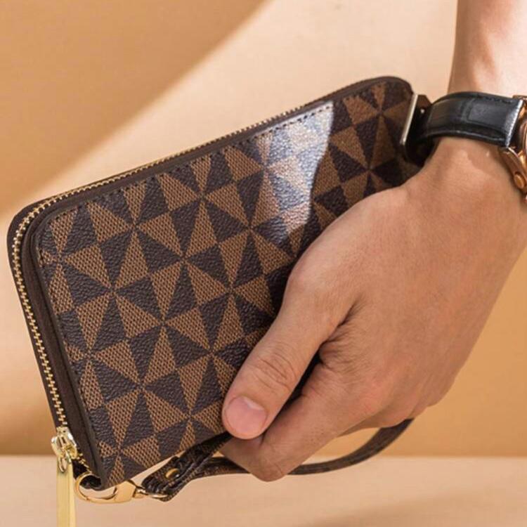 リストレットパターン ロングウォレット 　ブラウン
