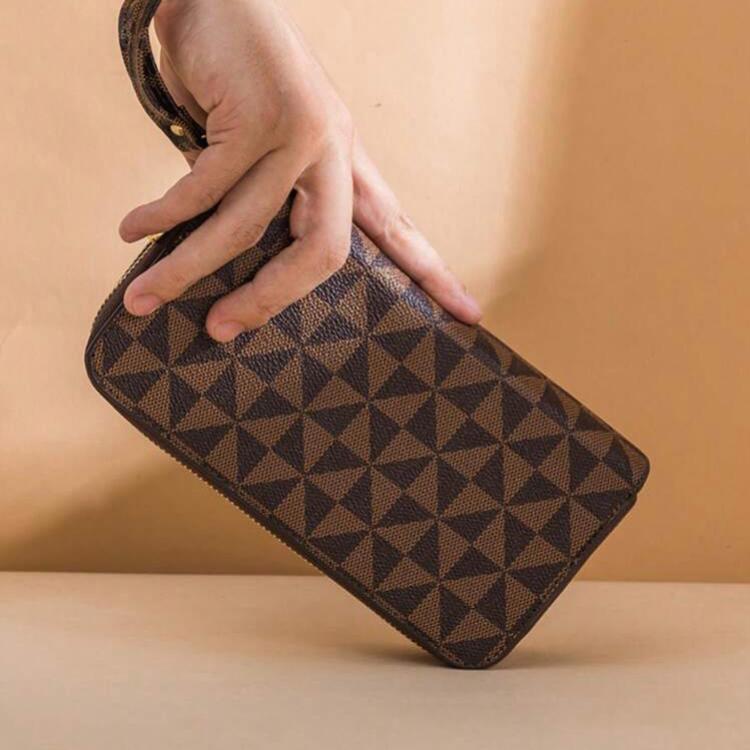 リストレットパターン ロングウォレット 　ブラウン