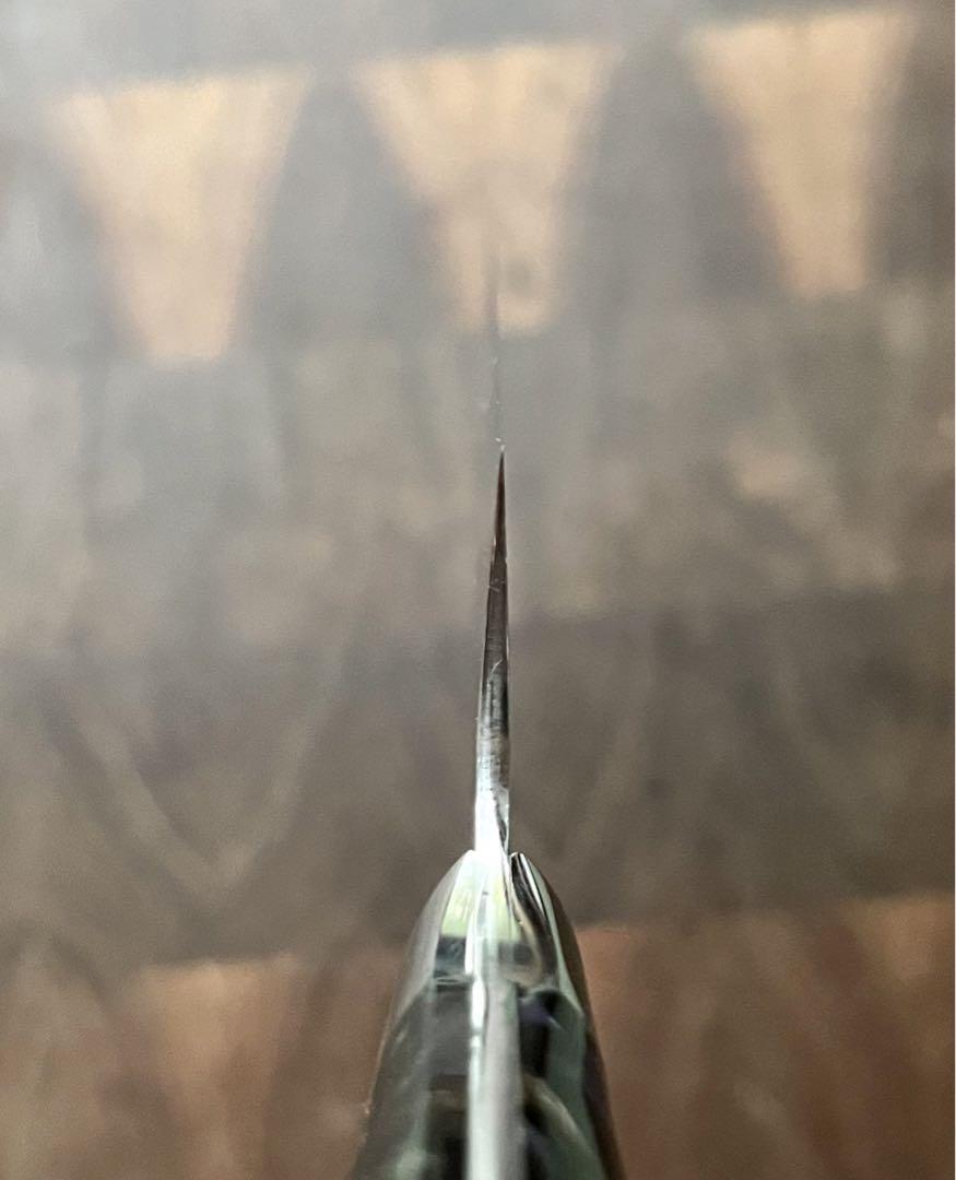 黒崎 優 閃光 鋭　ハイス　SG2 鎚目 牛刀　包丁 180mm 黒アクリル柄