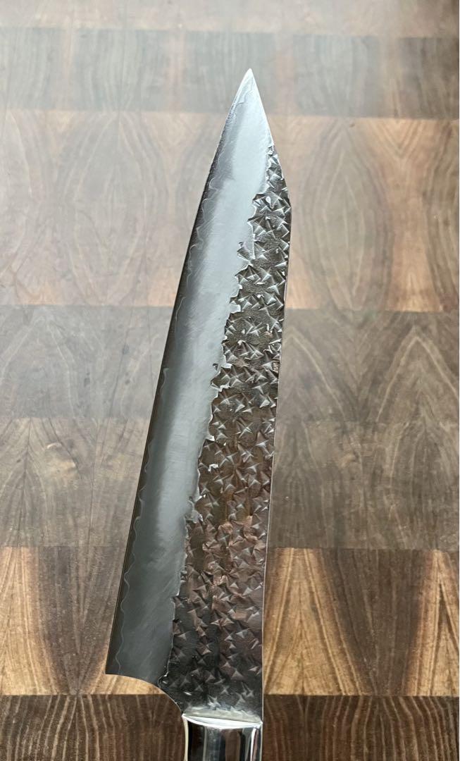 黒崎 優 閃光 鋭　ハイス　SG2 鎚目 牛刀　包丁 180mm 黒アクリル柄