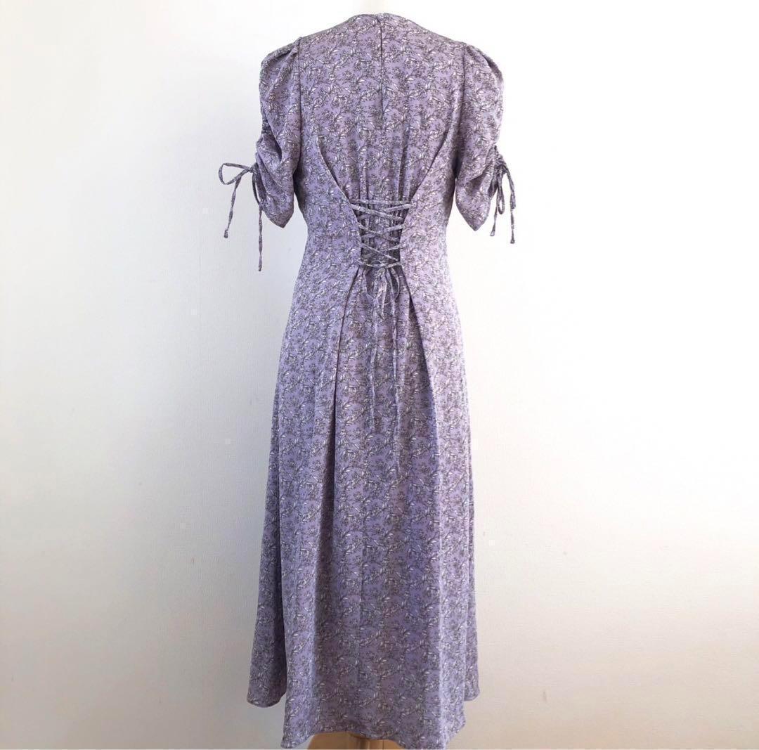 祝開店！大放出セール開催中 ロングワンピース スナイデル 美品】SNIDEL 花柄 姫系 パープル ワンピース