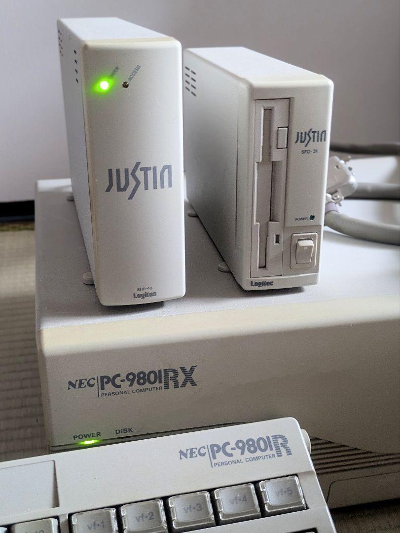【ふるさと割】 通電確認】NEC PC-9801RX本体 FDドライブ キーボード/外付HDD その他