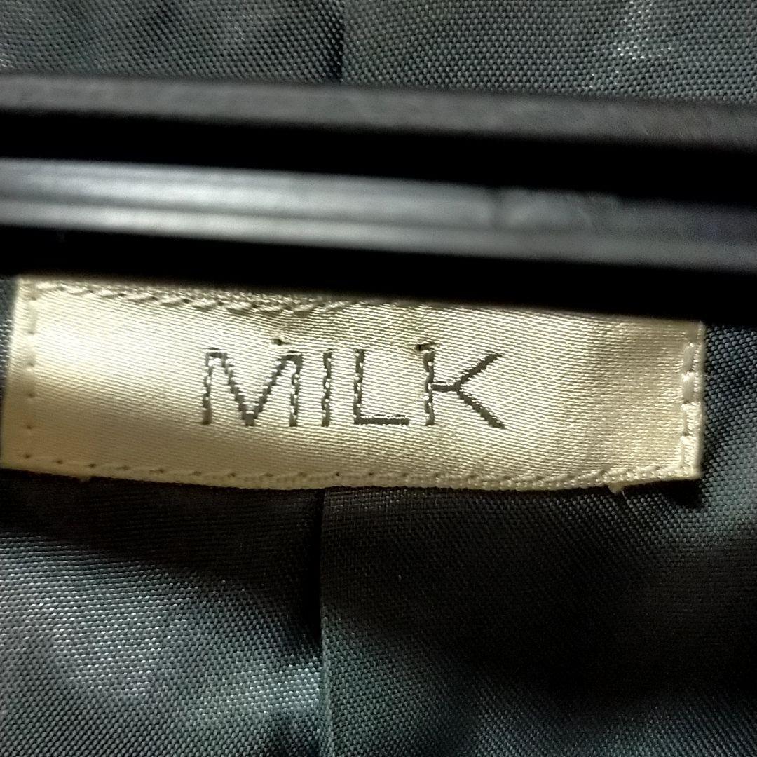 MILK ミルク　白ライングレーミリタリーワンピースコート　MILKARMY