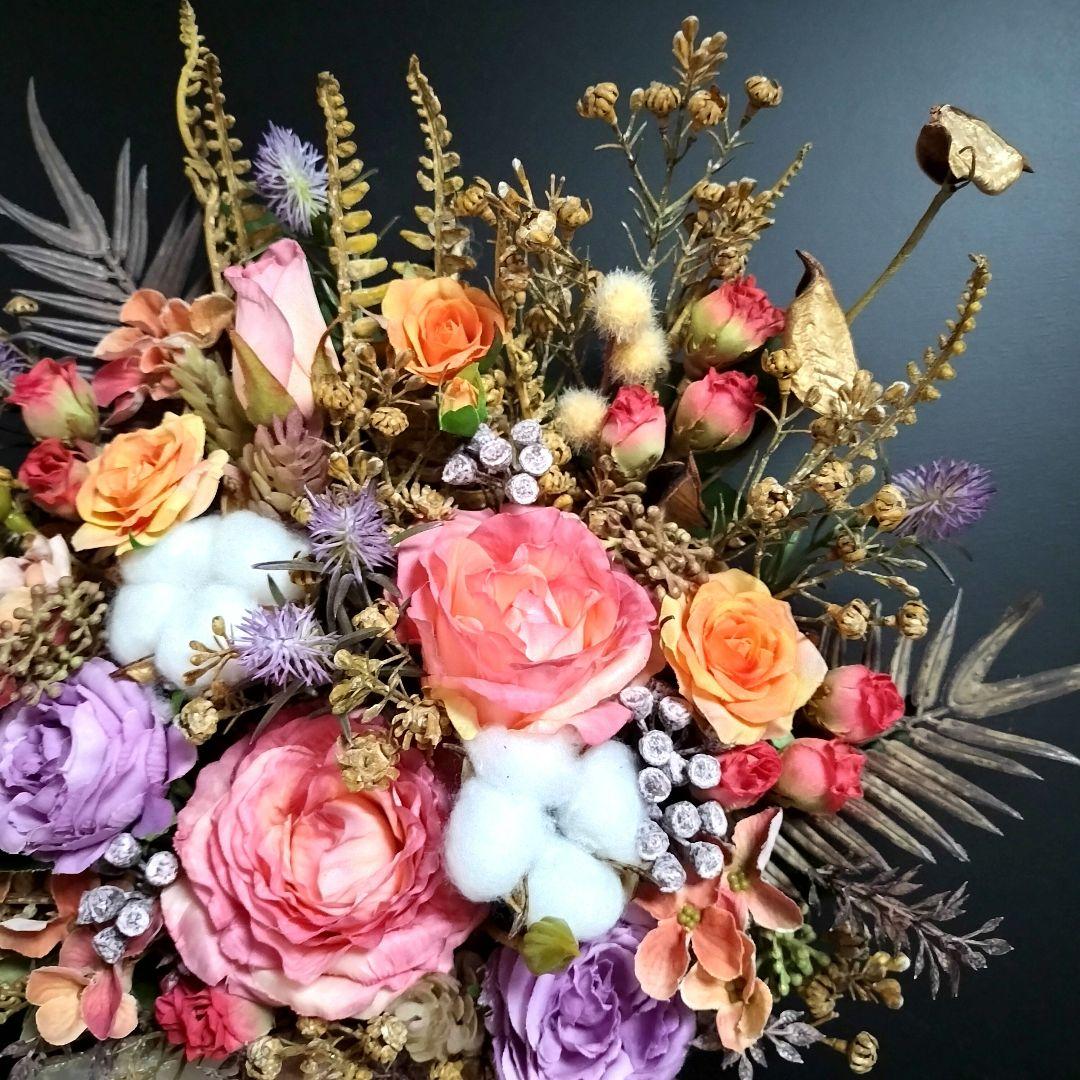商品名【唯】あいみょん♥ローズの花束風スワッグリース✳ 秋冬リース