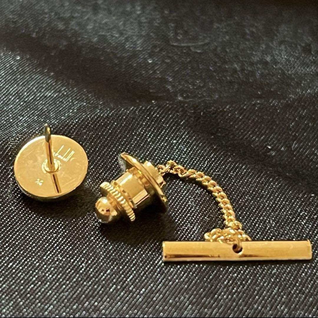 美品】ダンヒル タイタック タイピン ゴールド シルバー dロゴ 美品】ダンヒル タイタック タイピン ゴールド シルバー dロゴ