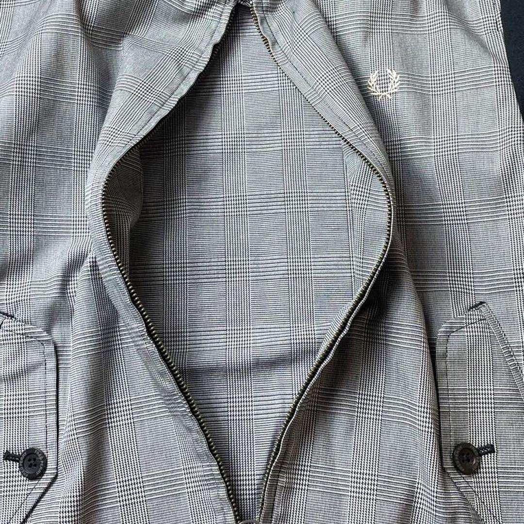 【名作】Fred Perry グレンチェック柄 スイングトップ グレー S
