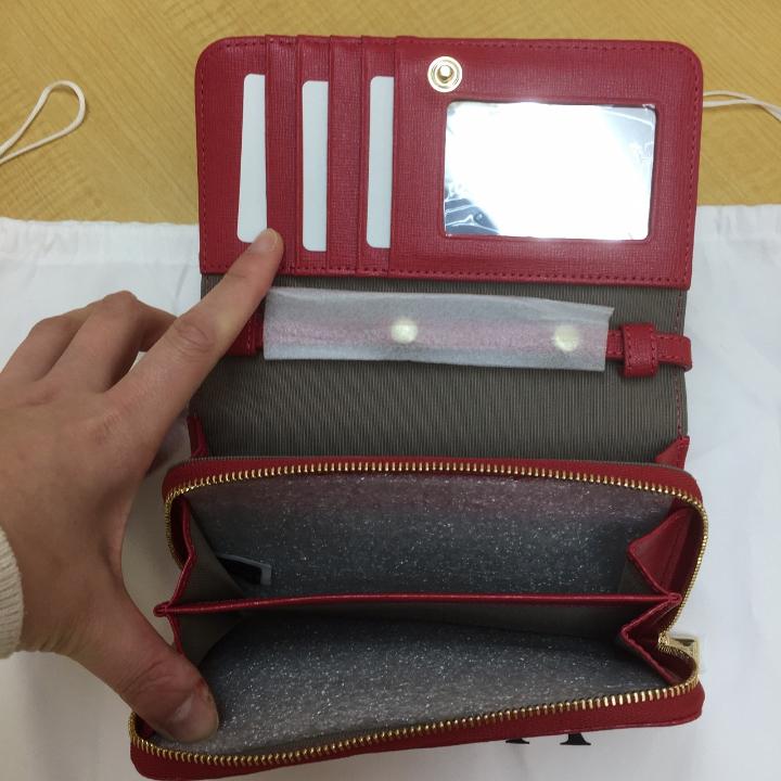新品 ミラー RUBY レッド 赤 0bk9T-m10075200131 レア フルラ ショルダーウォレット 定番正規品