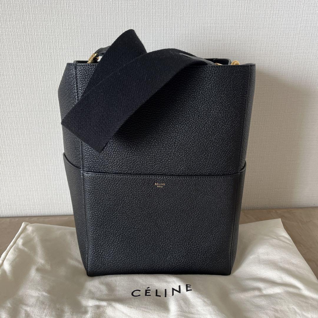 【極美品】旧ロゴ CELINE サングル バケット ラージ ブラック 画像2