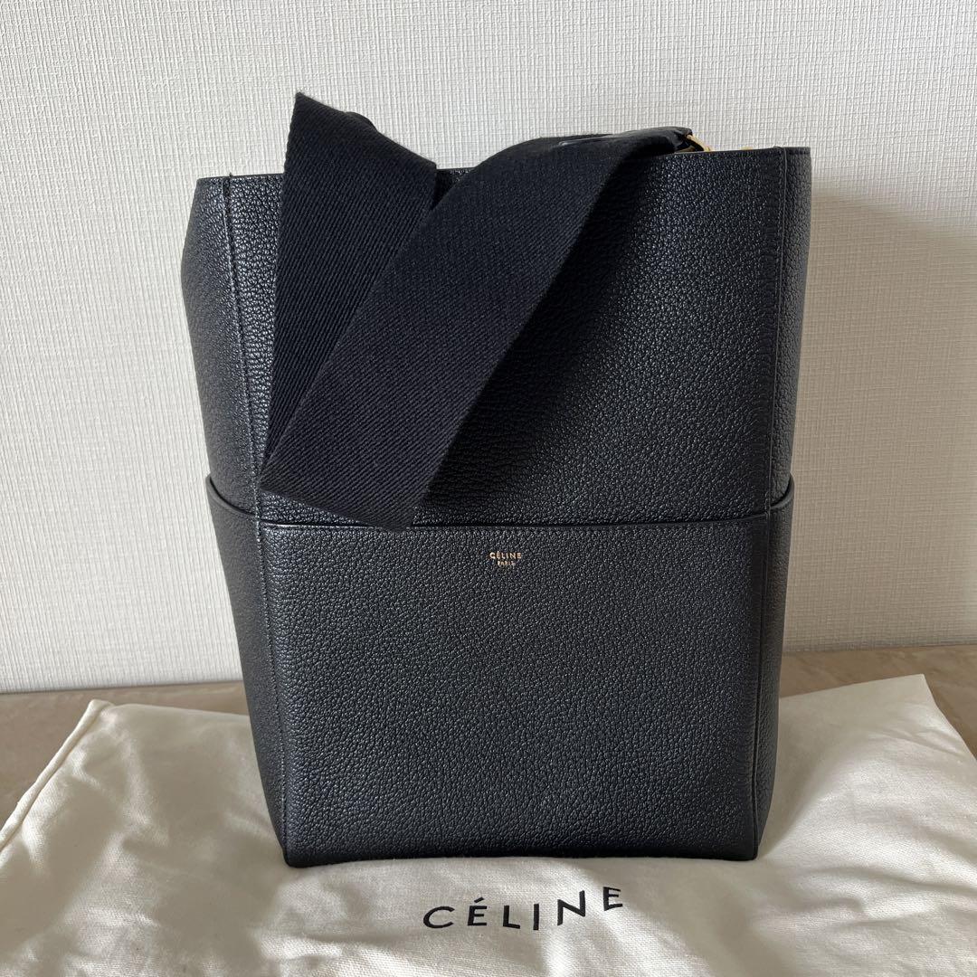 【極美品】旧ロゴ CELINE サングル バケット ラージ ブラック 画像3