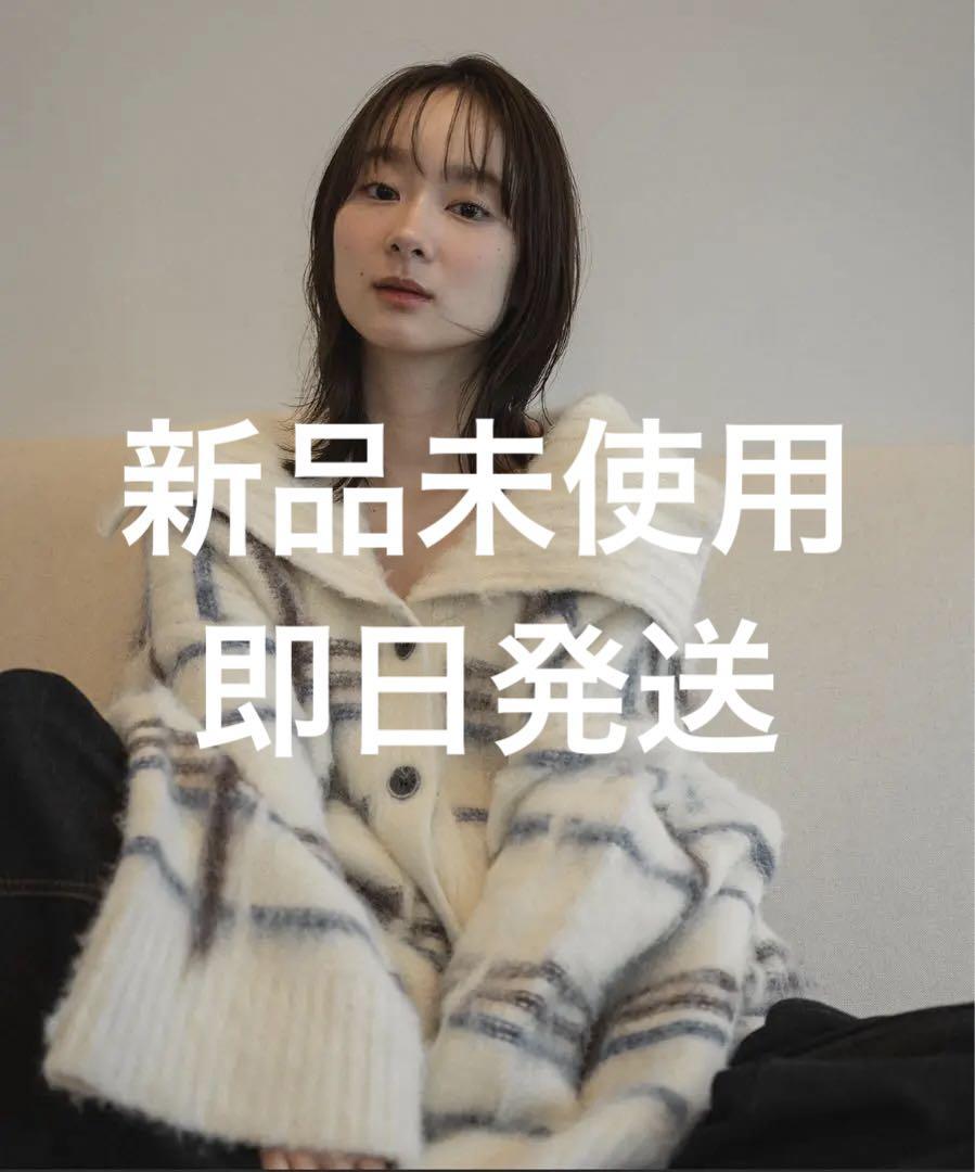 mideal plaid pattern cardigan blue