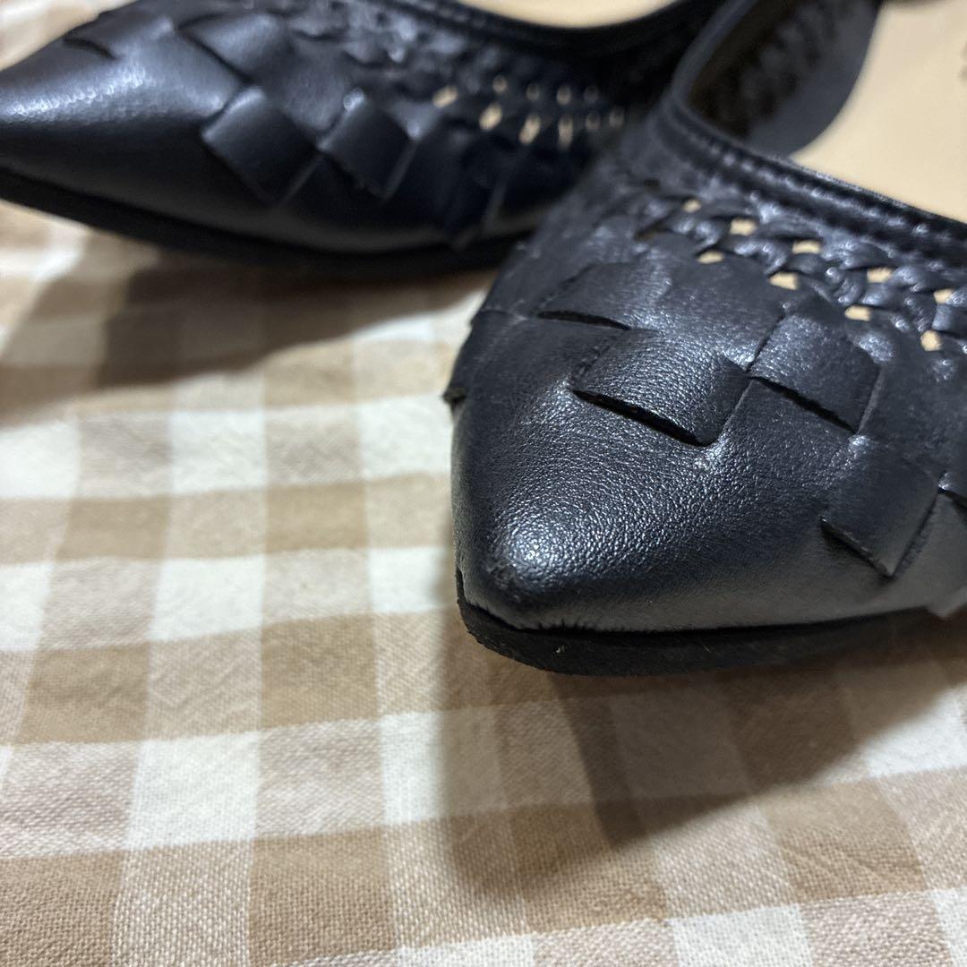 LE TALON ポインテッドサシメッシュフラット　24.0黒